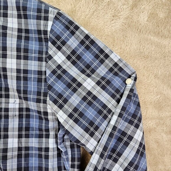 Brooks Brothers Button-Down Shirt Mens Sz L Blue Check Plaid Oxford Long Sleeve - Picture 4 of 10